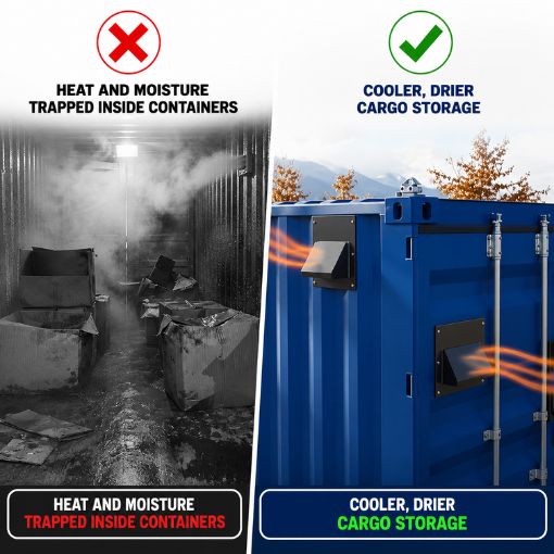 2-Pack Shipping Container Steel Vent with Bug Screen