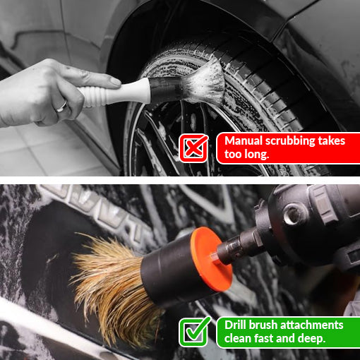 Car Detail Drill Brush Attachment Set