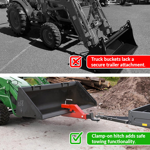 Easy Clamp-on Tractor Bucket Hitch
