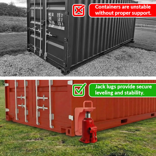 2-Pack Shipping Container Jack Lug with Handle