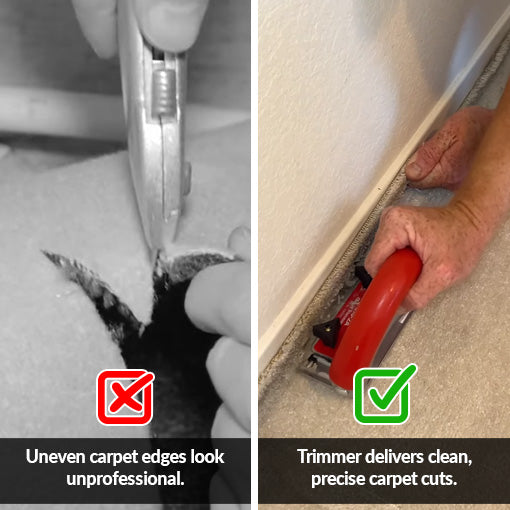 Carpet Trimmer with Heavy-Duty Slotted Blades