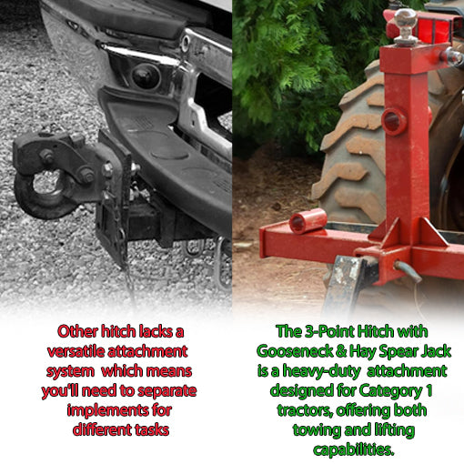 3-Point Hitch with Gooseneck & Hay Spear Jack