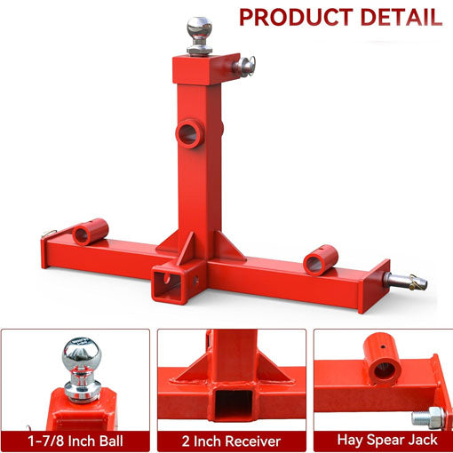 3-Point Hitch with Gooseneck & Hay Spear Jack