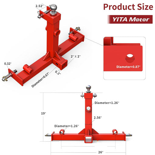 3-Point Hitch with Gooseneck & Hay Spear Jack