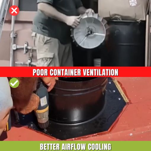 Shipping Container Corrugated Roof Vent Adapter