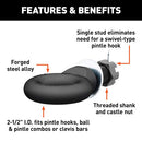 Pintle Hitch Lunette Ring with Swivel Castle Nut