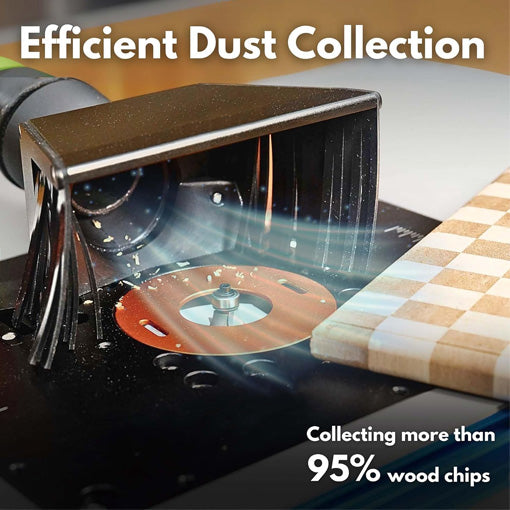 Router Table Insert Plate with Dust Collection Hood