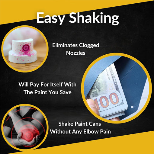 Drill-Powered Spray Can Paint Shaker Mixer Set