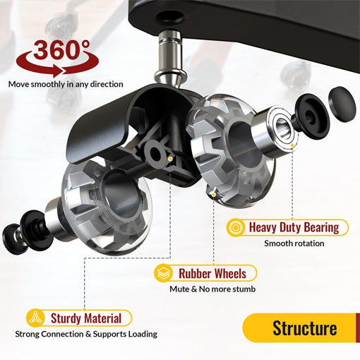 Smooth Quiet Rolling Office Chair Dual Caster Wheels