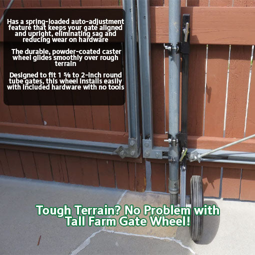 Anti-Sag Tall Farm Gate Wheel