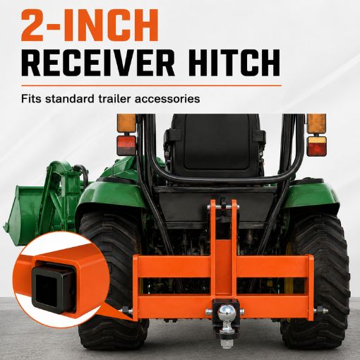 3-Point Hitch Receiver with Suitcase Weight Brackets