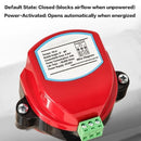 Motorized HVAC Duct Volume Backdraft Damper