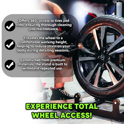 Rolling Wheel Detailing Stand