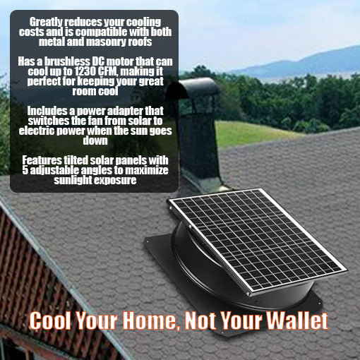 Solar Attic Roof Vent Fan