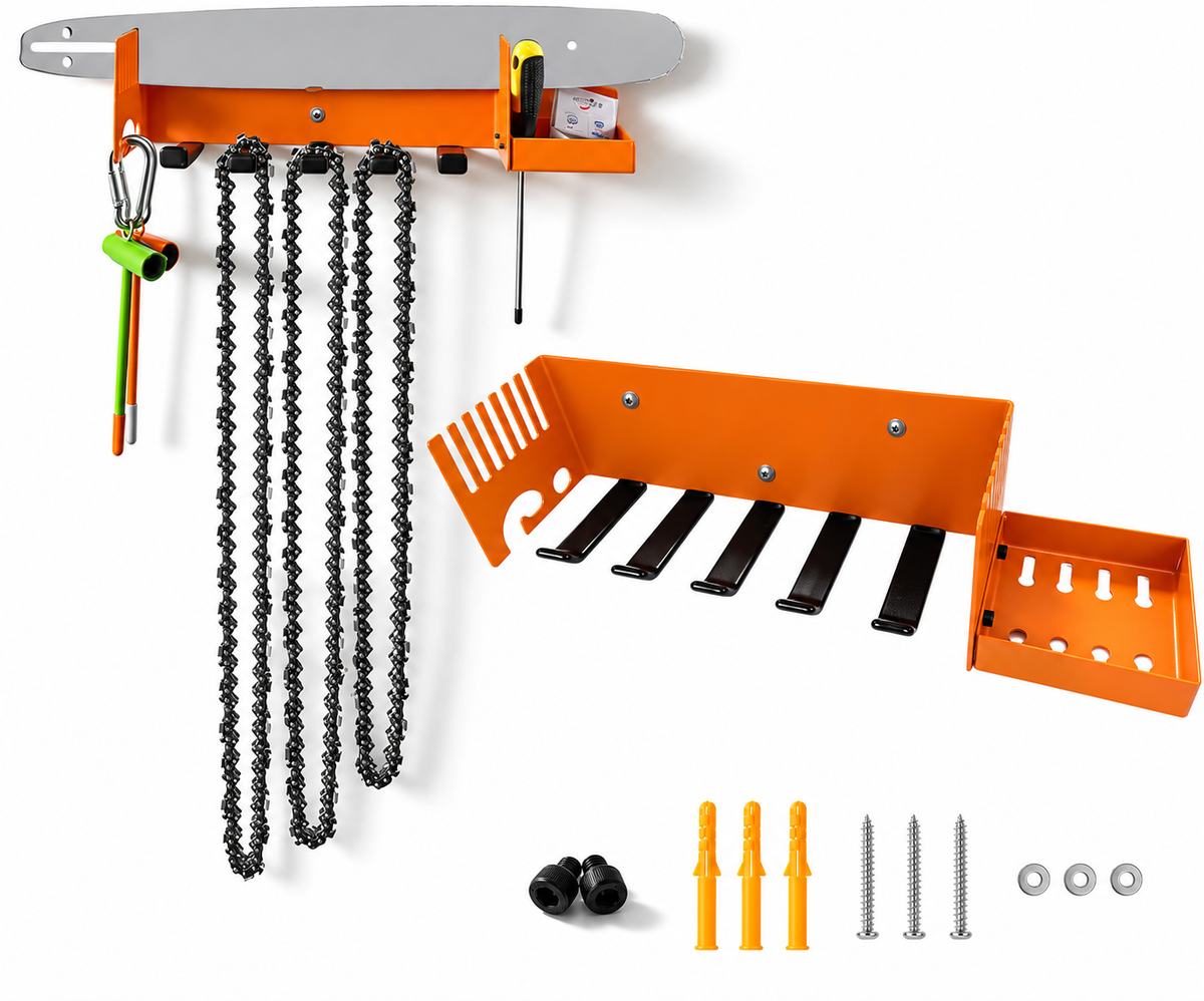 Heavy-Duty Chainsaw Bar and Chain Rack
