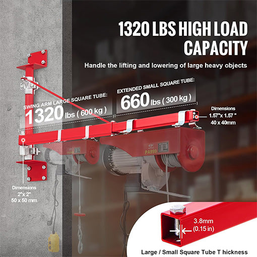 Wall Mount Electric Hoist Support Arm