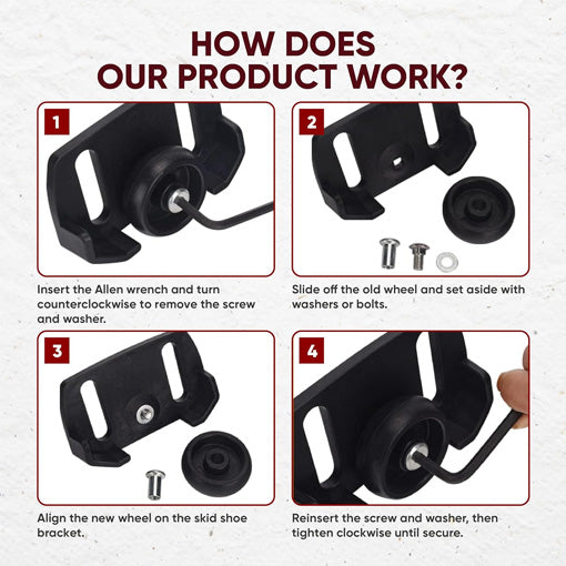 Universal Roller Skid Snow Thrower Shoes