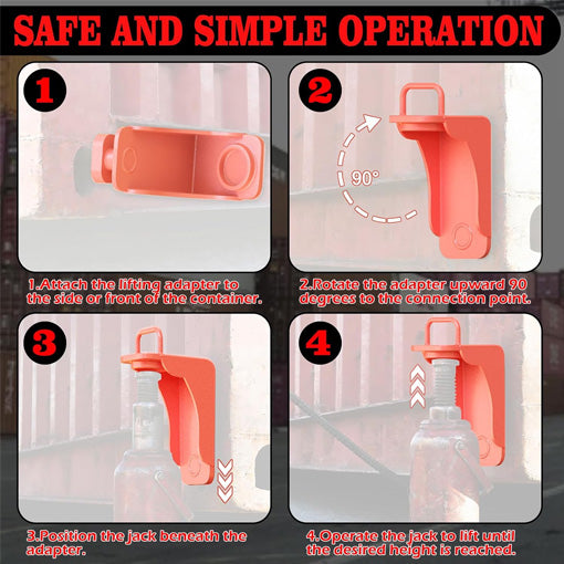 2-Pack Shipping Container Jack Lug with Handle