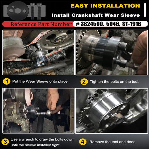 Front Crankshaft Seal and Wear Sleeve Installer Tool Set for Diesel Pickup Engines