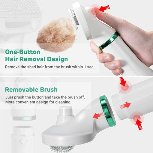 2-in-1 Dog Hair Brush Dryer With Slicker Brush