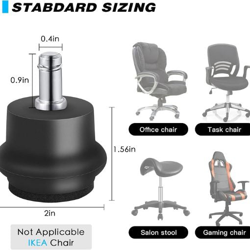 Office Chair Wheels to Fixed Stationary Castors