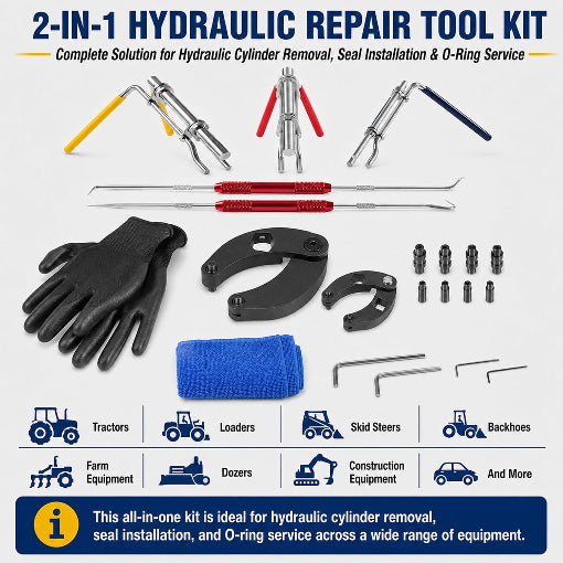 5-Pack Complete Hydraulic Cylinder Repair Kit