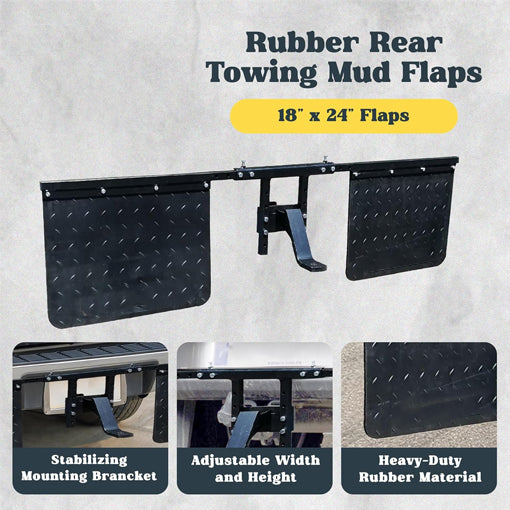 Universal Hitch Mount Rubber Towing Mud Flaps