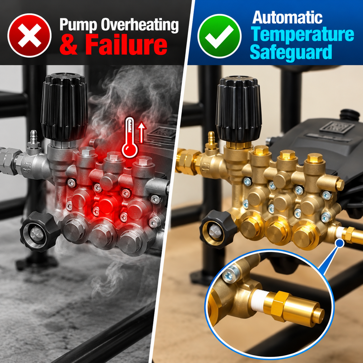 Pressure Washer Pump 1/4 Inch NPT Thermal Release Valve Replacement