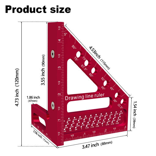 Carpenter Square Hole Scribing Ruler