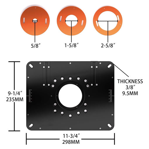 Router Table Insert Plate with Dust Collection Hood
