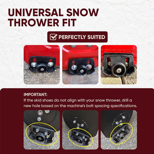 Universal Roller Skid Snow Thrower Shoes