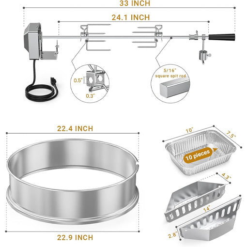 Stainless Steel Rotisserie Ring Kit