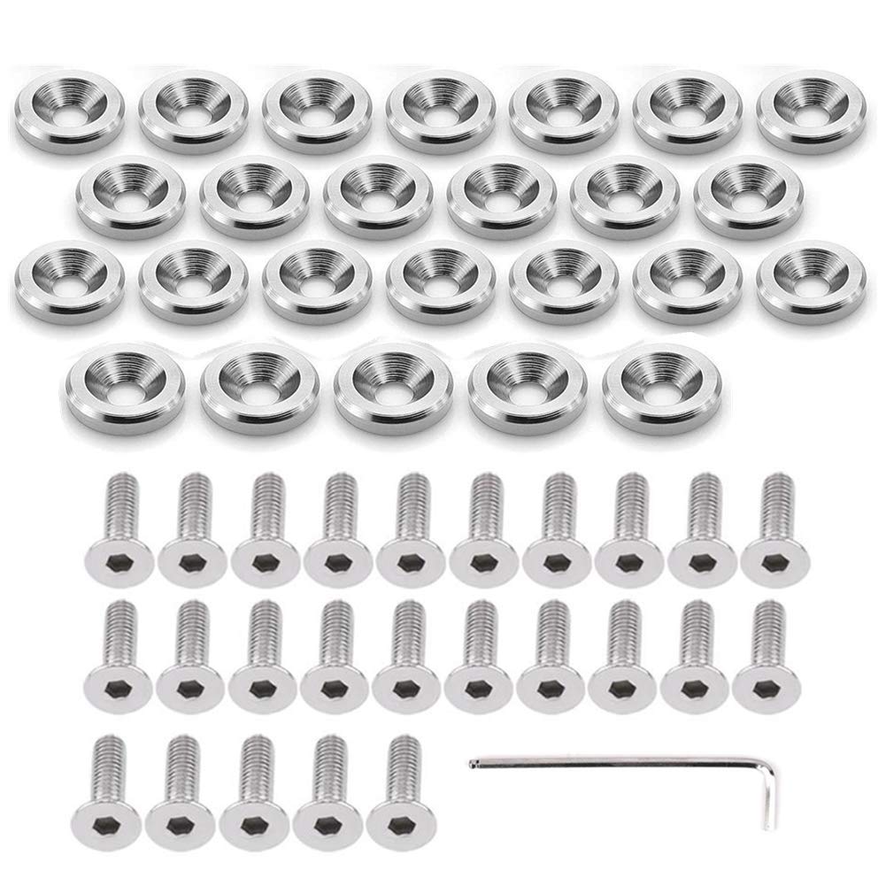 25PCS Fender Bumper Washers Engine Bay Dress Up Fastener Kit