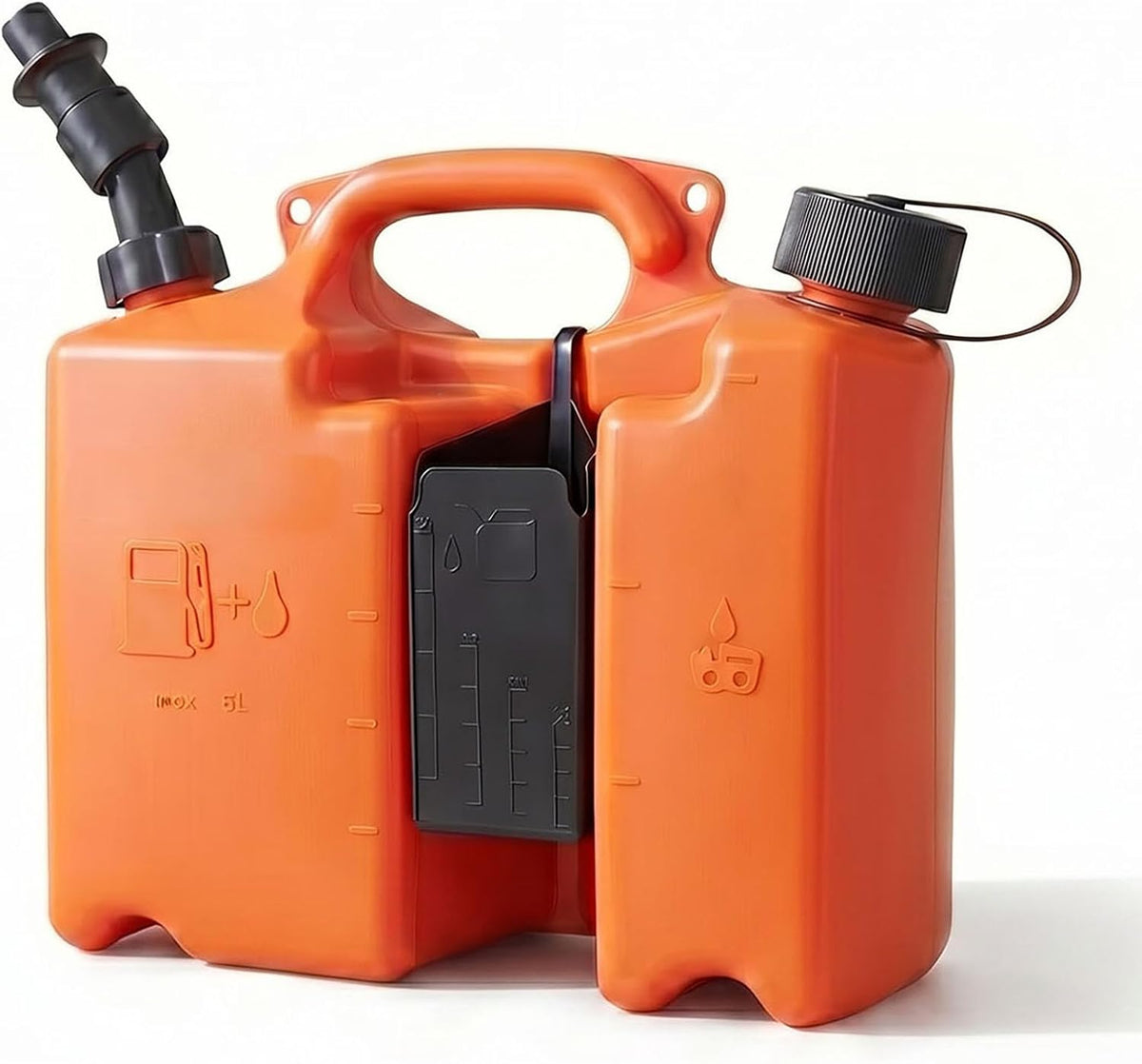 Portable Dual-Chamber Chainsaw Fuel and Bar Oil Container