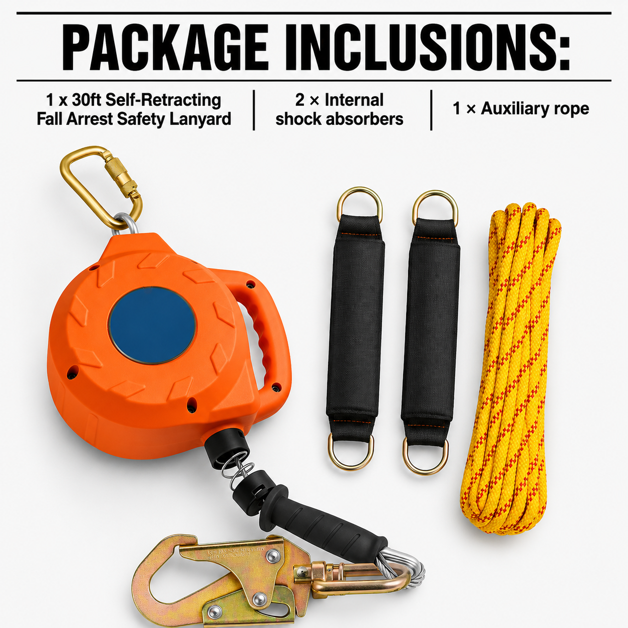 30ft Self-Retracting Fall Arrest Safety Lanyard