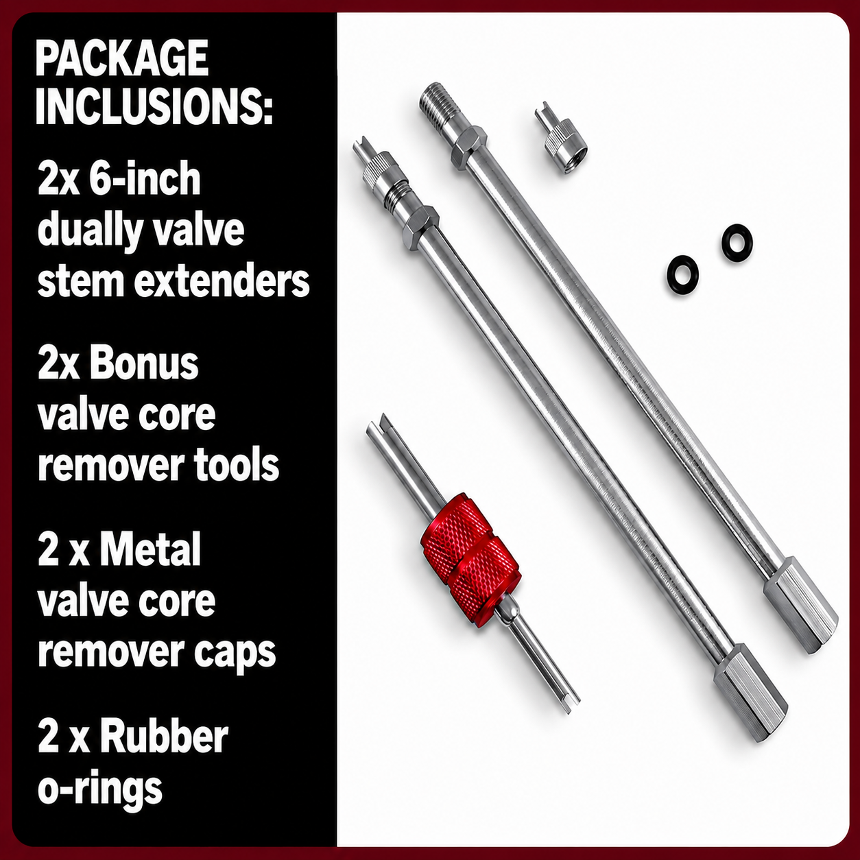 2-Pack 6-Inch Dually Valve Stem Extenders