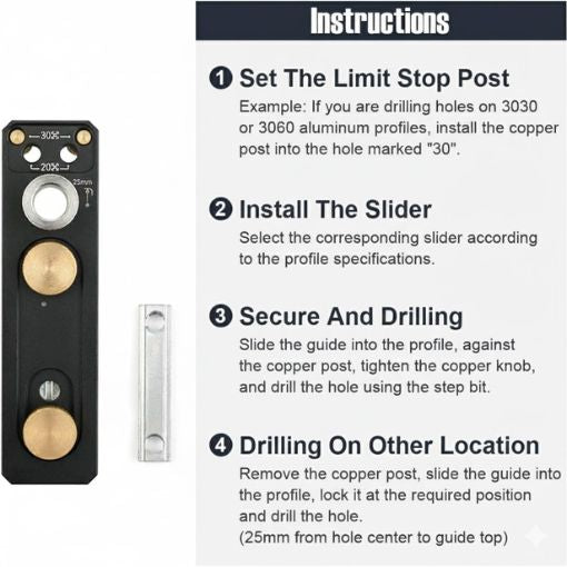 Aluminum Extrusion Profile Drill Guide