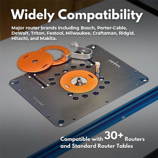 Router Table Insert Plate with Dust Collection Hood