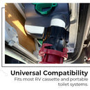 RV Sewage Adapter for Cassettes and Portable Toilets