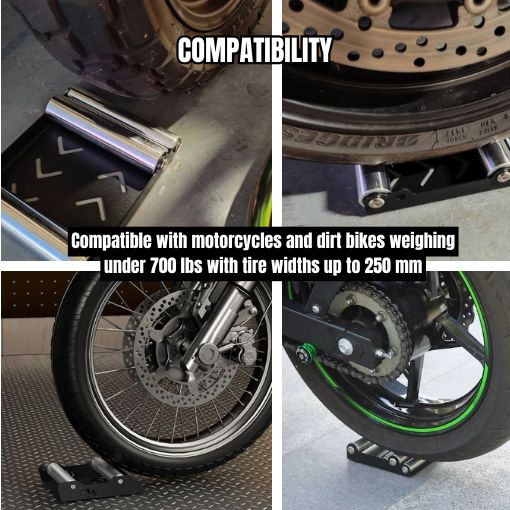 Easy Universal Motorcycle Wheel Roller Cleaning Stand