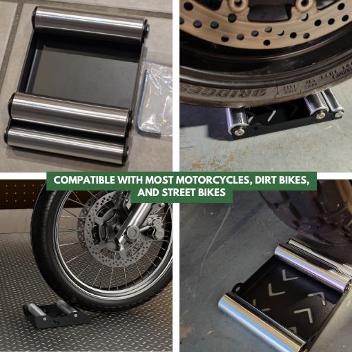 Easy Motorcycle Wheel Cleaning Roller Stand