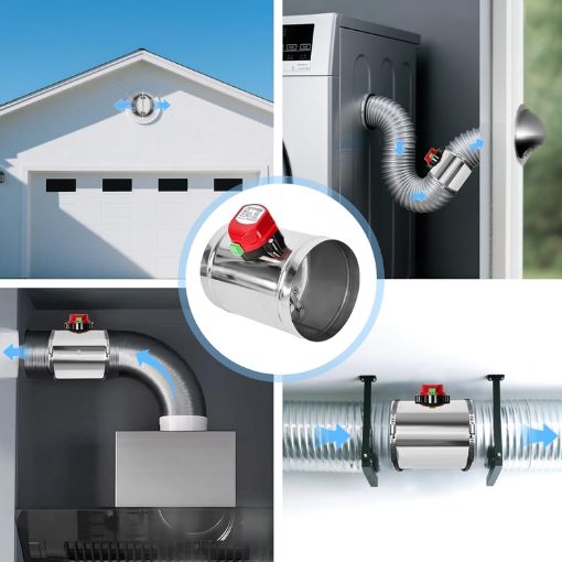 Motorized HVAC Duct Volume Backdraft Damper