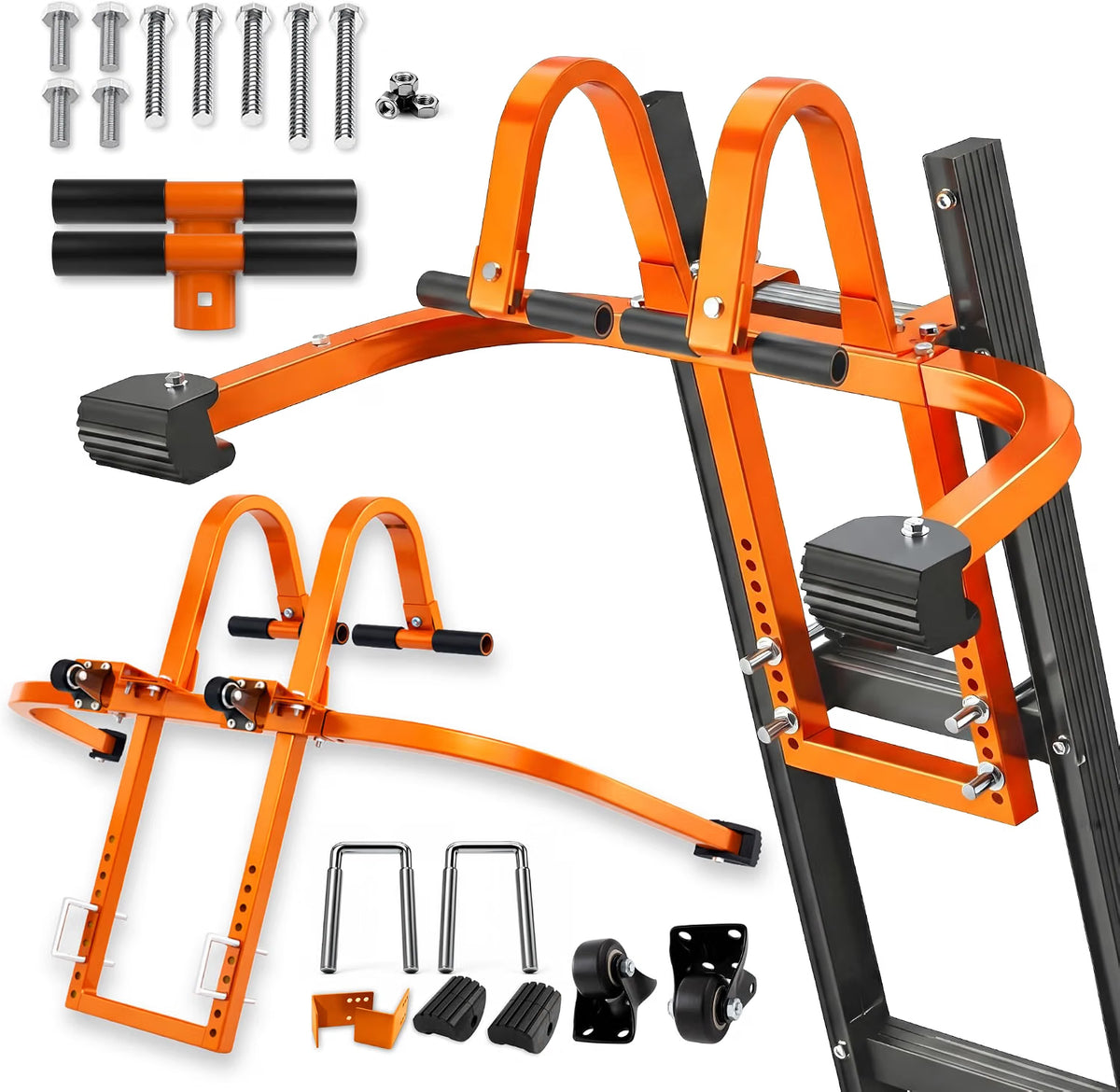 2-in-1 Heavy Duty Ladder Stabilizer with Roof Hooks