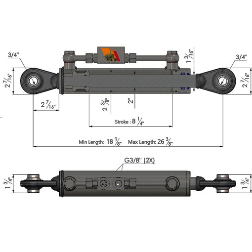 CAT 1 Hydraulic Top Link