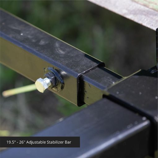 Clamp-On Pallet Forks with Adjustable Stabilizer Bar