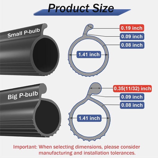 Garage Door Seal P Bulb