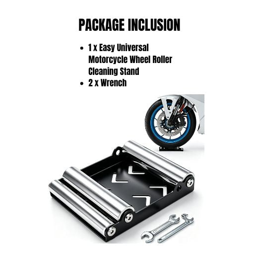 Easy Universal Motorcycle Wheel Roller Cleaning Stand