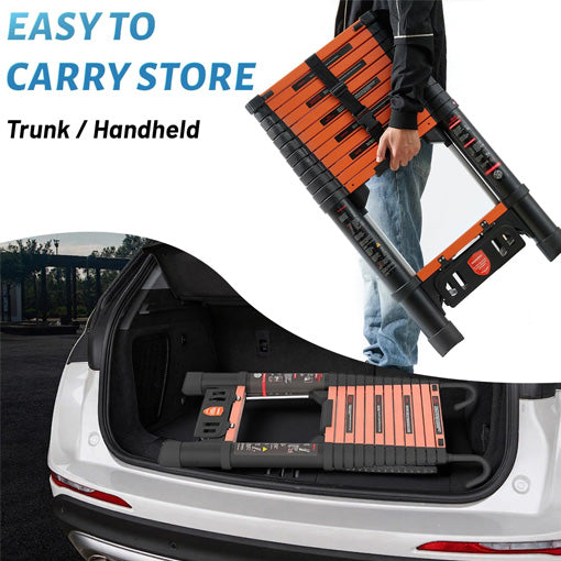 One-Step Collapsible 12.5FT Telescoping Ladder