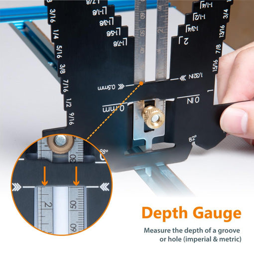Universal 5-in-1 Step Depth Gauge for Woodworking