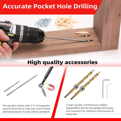 Pocket Hole Jig Kit with Quick Clamp and Dust Collection